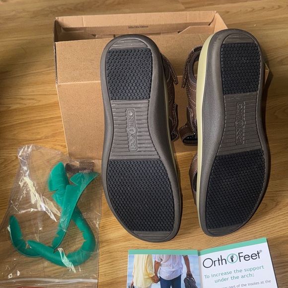 OrthoFeet size 8 Malibu leather Women's Brown Sandals - Picture 12 of 12